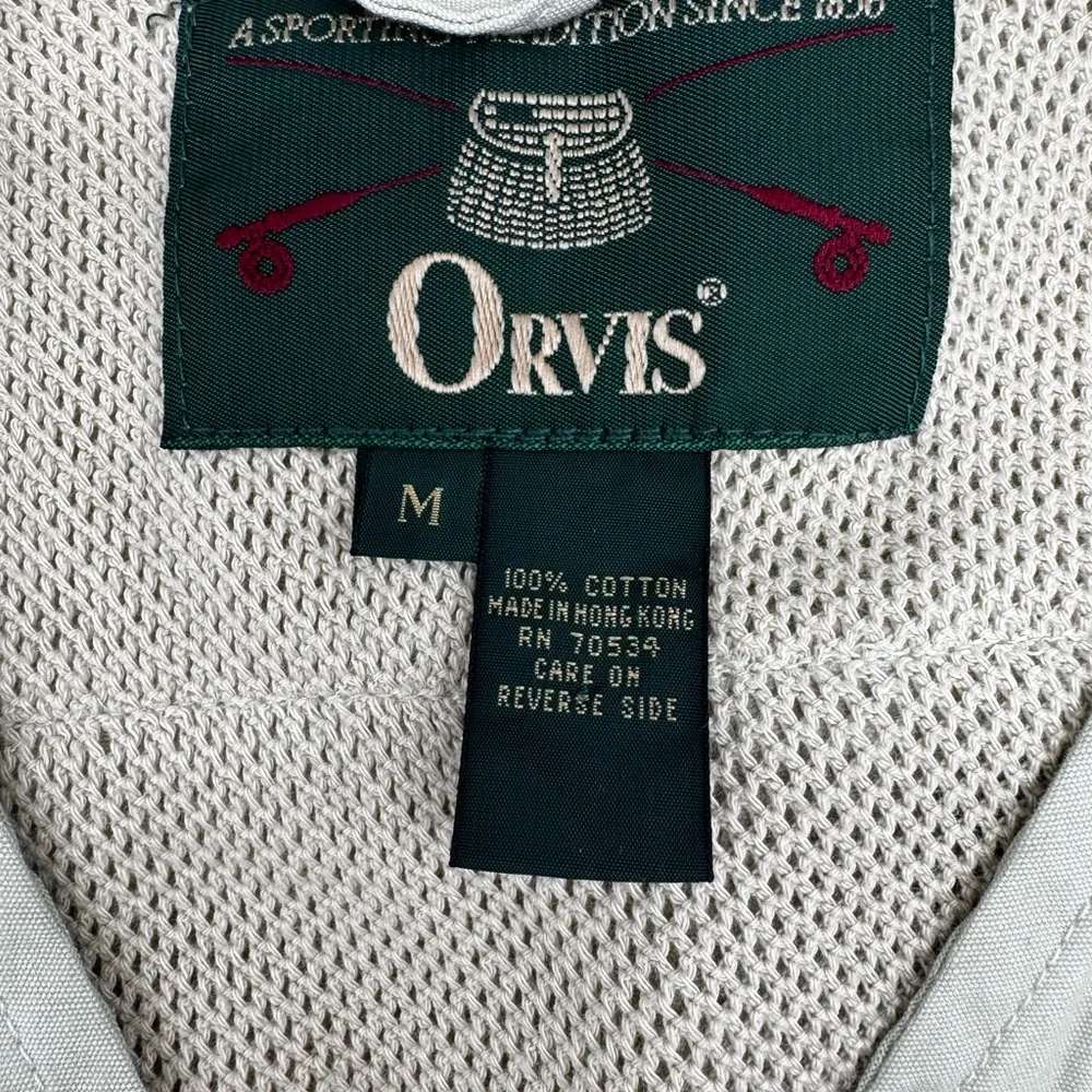 VTG Orvis Khaki Vented Utility Vest with Multiple Pockets Fishing Hunting Medium